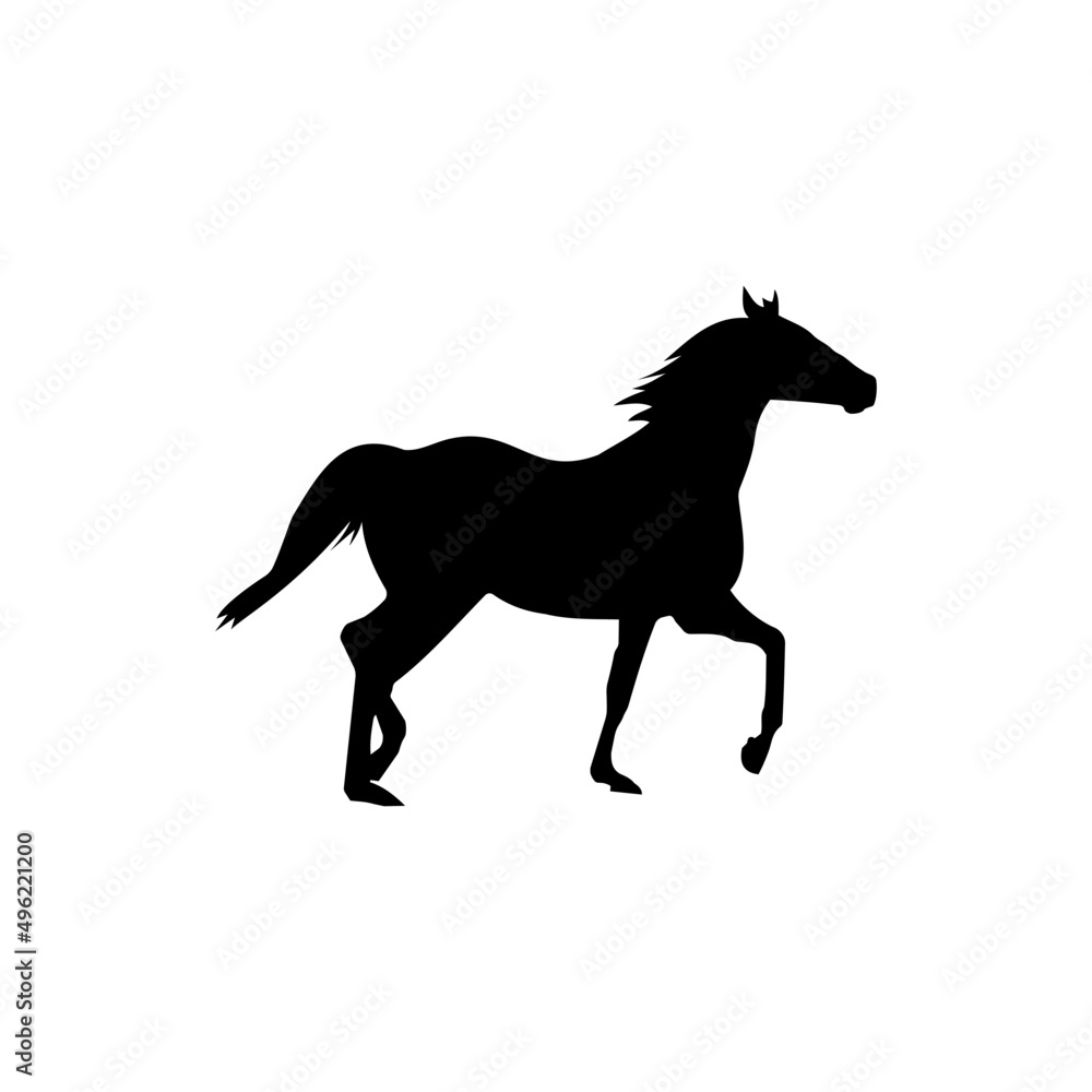 The Best horse silhouette image on white background