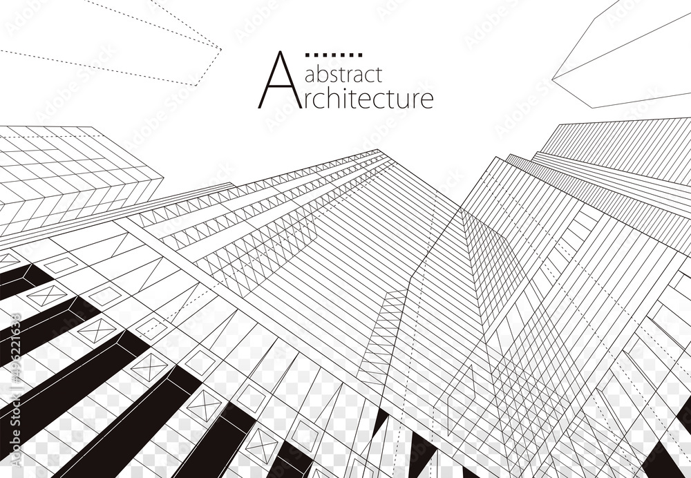 3D illustration Imagination architecture building construction