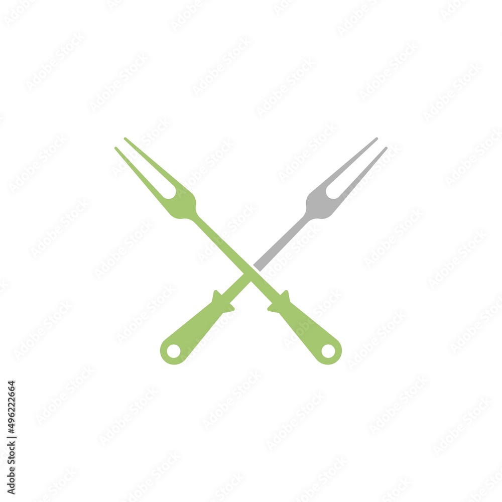Fork icon logo flat design illustration Fork icon logo flat design illustration