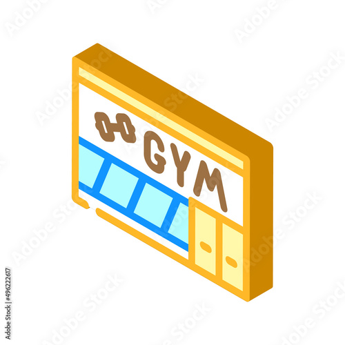 gym building isometric icon vector. gym building sign. isolated symbol illustration