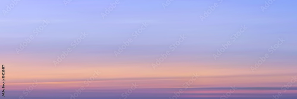 Panoramic sunset sky, natural background, vector illustration, gradient mesh.