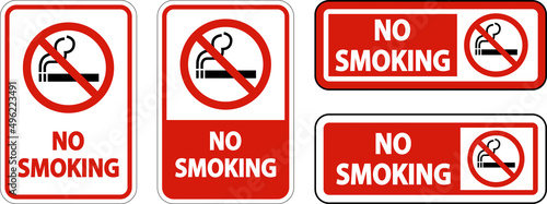 No Smoking Sign On White Background