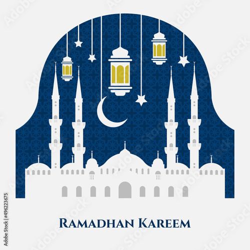 Ramadan Kareem background design vector illustration template, suitable for gretting card, ramadan celebration