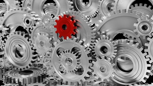 Wallpaper Mural Industrial video background with gears. 3d animation. Torontodigital.ca