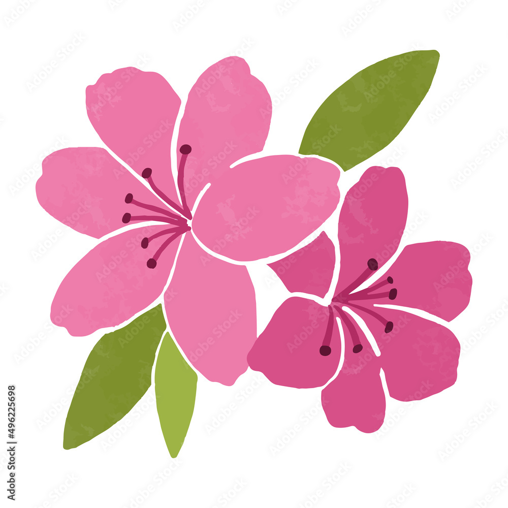 ツツジのシンプルな手書きベクターイラスト Stock Vector | Adobe Stock