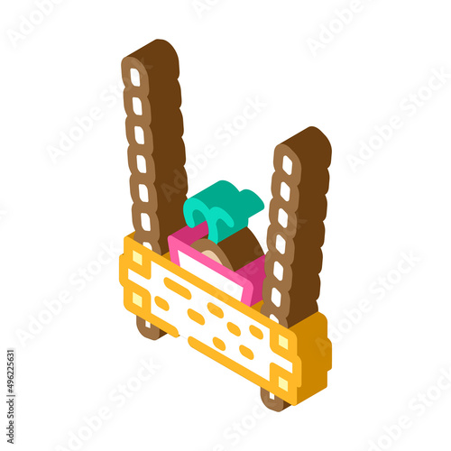 hanging planter box isometric icon vector. hanging planter box sign. isolated symbol illustration