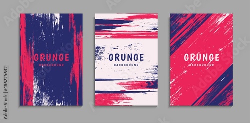 Set Of Abstract Grunge Scratch Texture Background A4 Template