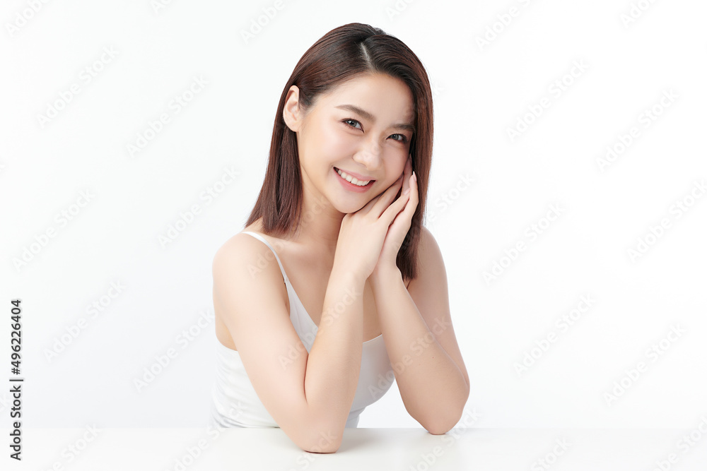 Beautiful young asian woman with clean fresh skin on white background, Face care, Facial treatment, Cosmetology, beauty and spa, Asian women portrait. Beautiful young asian woman with clean fresh skin on white background, Face care, Facial treatment, Cosmetology, beauty and spa, Asian women portrait.