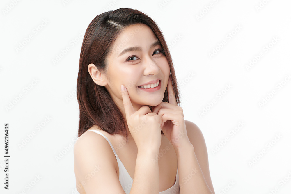 Beautiful young asian woman with clean fresh skin on white background, Face care, Facial treatment, Cosmetology, beauty and spa, Asian women portrait. Beautiful young asian woman with clean fresh skin on white background, Face care, Facial treatment, Cosmetology, beauty and spa, Asian women portrait.