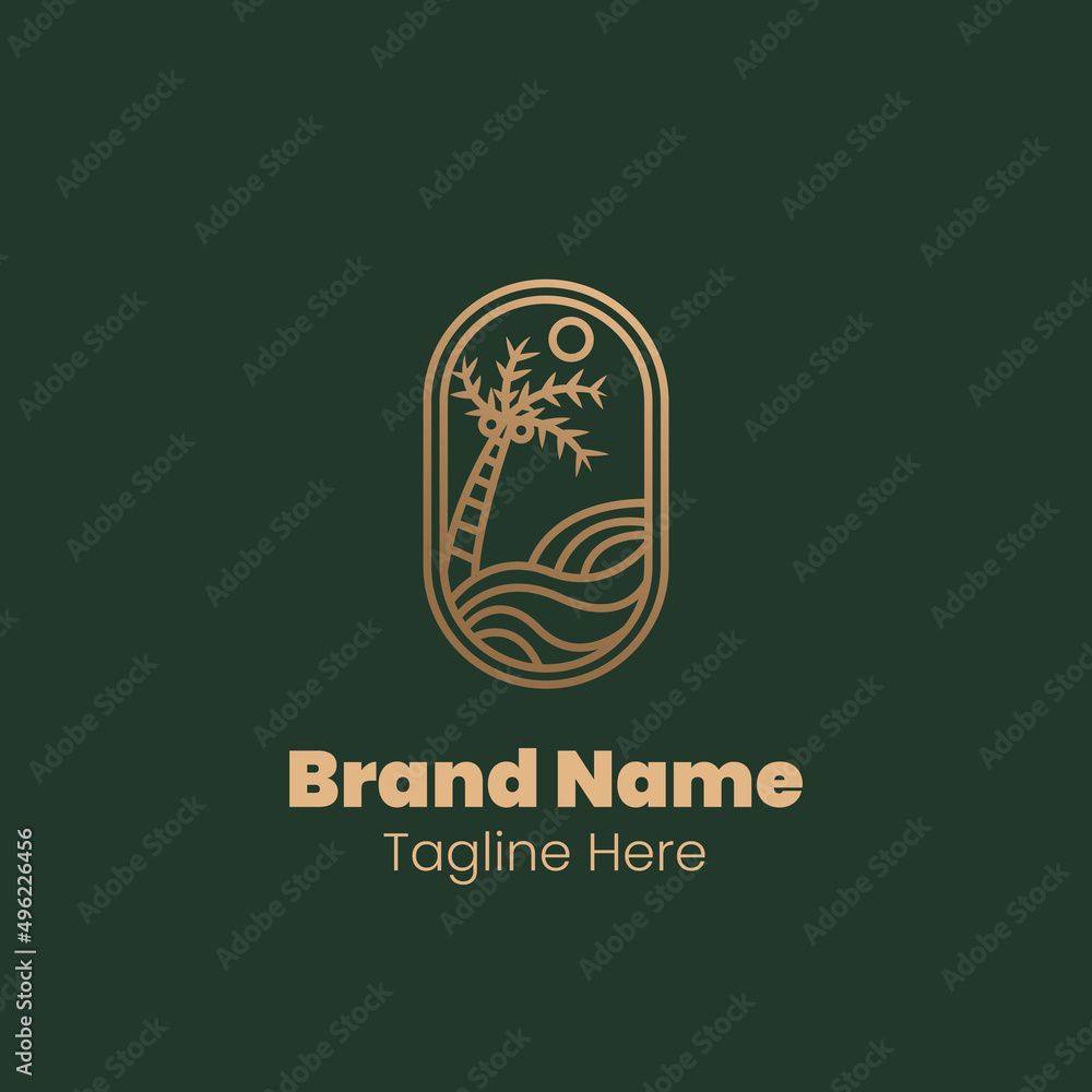 Monoline island logo design Monoline island logo design