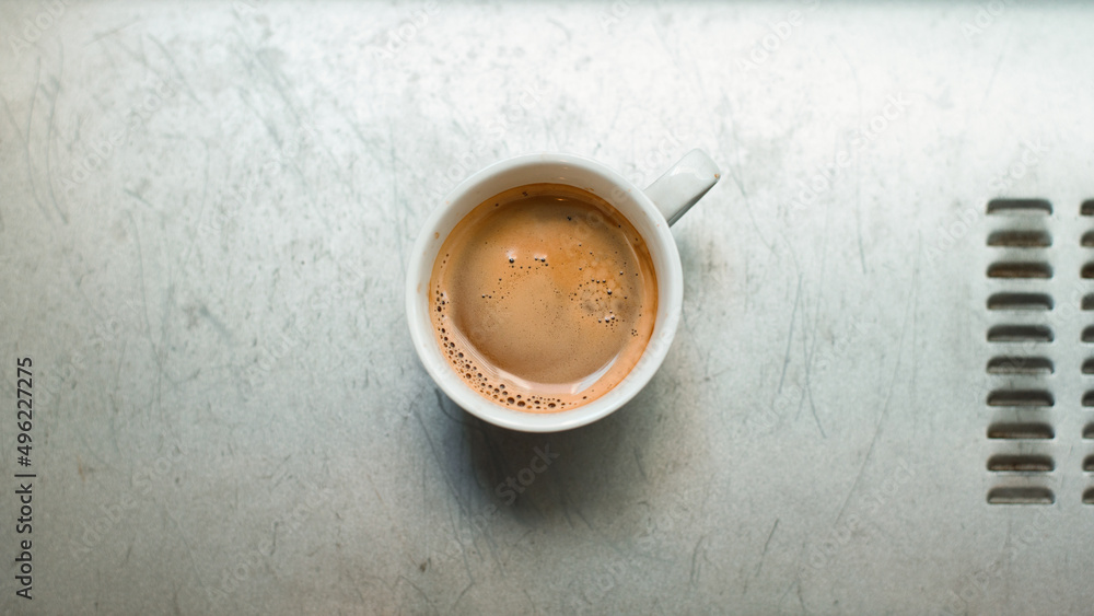 fresh cup of coffee on coffee machine fresh cup of coffee on coffee machine