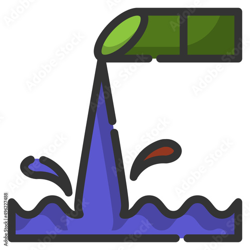 Simple water filled line icon, water and drop related concept on the white background