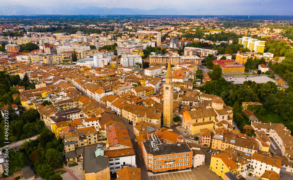 Picturesque top view of city Pordenone. Italy