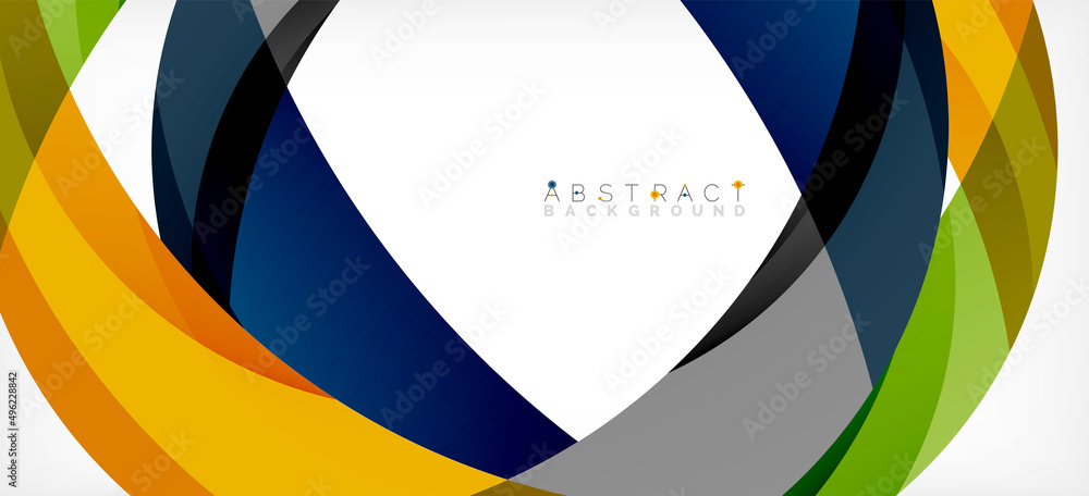 Geometric abstract background. Circle created with overlapping color shapes. Vector Illustration For Wallpaper, Banner, Background, Landing Page Geometric abstract background. Circle created with overlapping color shapes. Vector Illustration For Wallpaper, Banner, Background, Landing Page