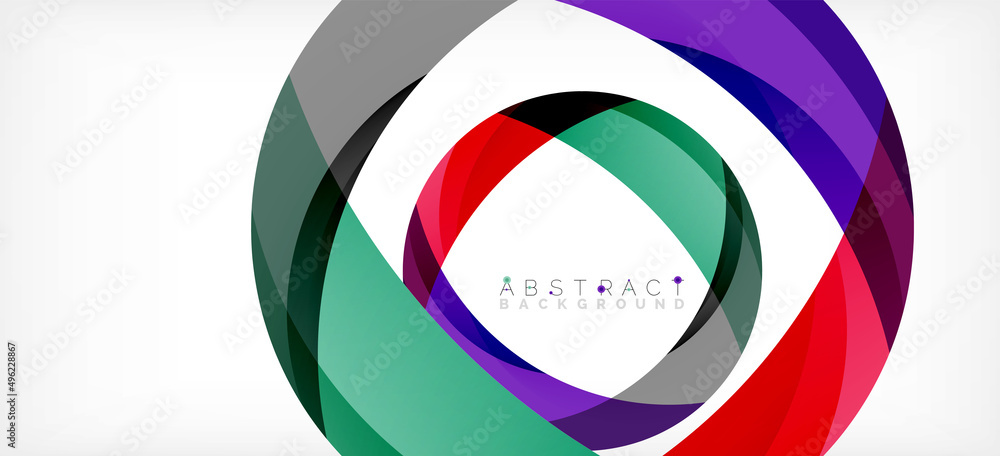 Geometric abstract background. Circle created with overlapping color shapes. Vector Illustration For Wallpaper, Banner, Background, Landing Page Geometric abstract background. Circle created with overlapping color shapes. Vector Illustration For Wallpaper, Banner, Background, Landing Page