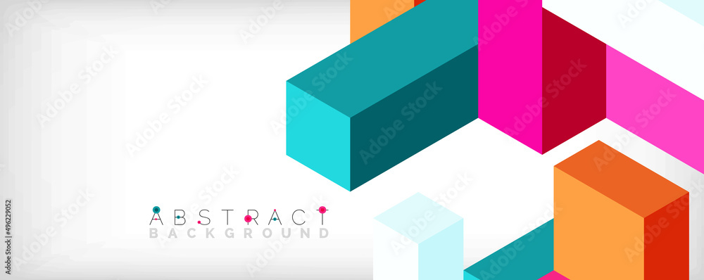 Abstract background. 3d cubes, cubic elements and blocks. Techno or business concept for wallpaper, banner, background, landing page Abstract background. 3d cubes, cubic elements and blocks. Techno or business concept for wallpaper, banner, background, landing page