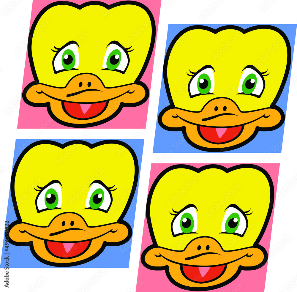 Duck Vector Portrait Illustration Cartoon Duck Vector Portrait Illustration Cartoon