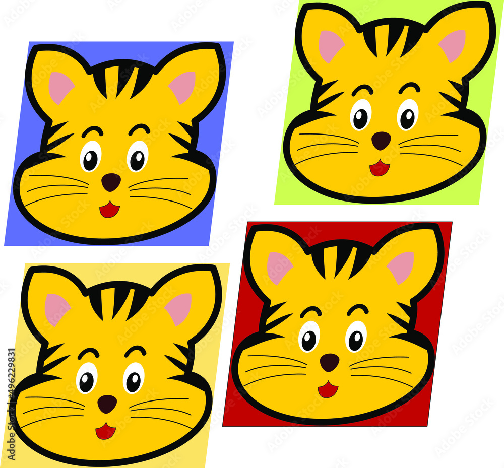 Tiger Cub Vector Portrait Illustration Cartoon Tiger Cub Vector Portrait Illustration Cartoon
