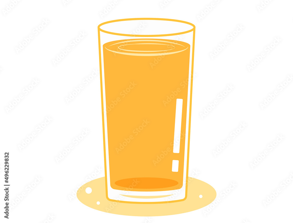 コップに注がれたオレンジジュースのイラスト Stock Vector Adobe Stock