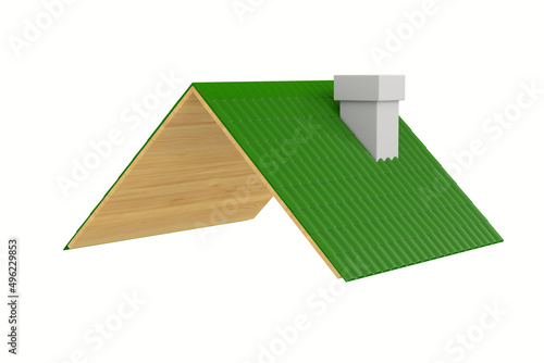 green roof on white backgro...