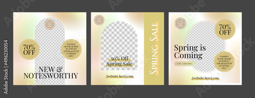 Gradient Mesh Social Media Post Banner Design for Spring Event