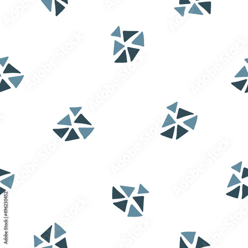Abstract seamless pattern with compositions of triangles on a white background. Vector illustration