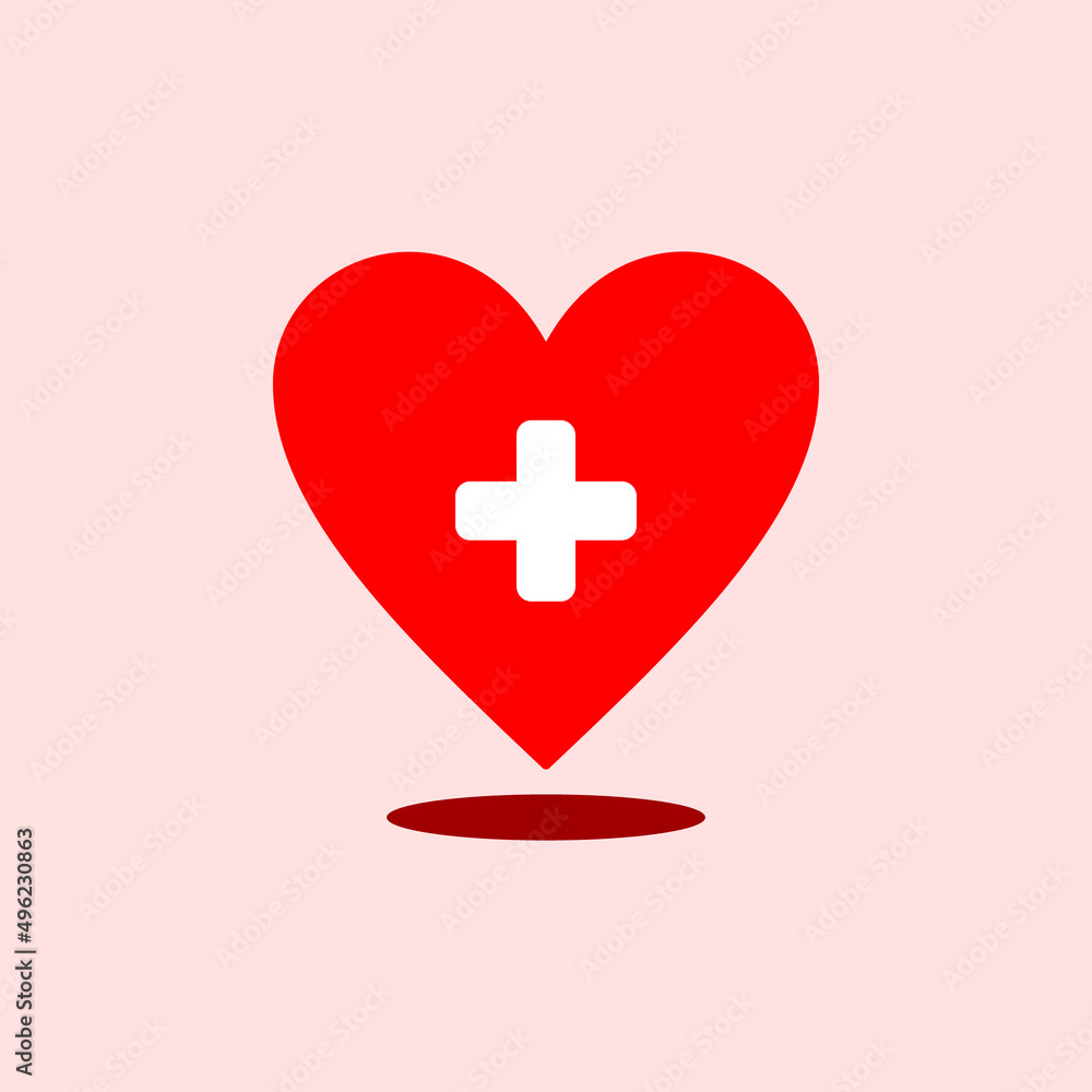 Obraz premium healthy vector with love shape