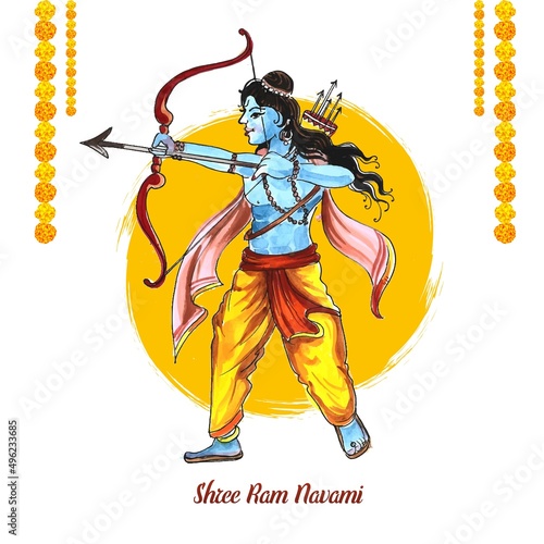 Lord shree ram navami festival wishes card background