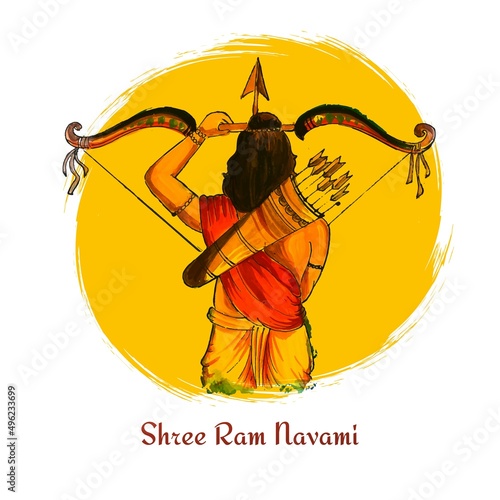 Lord shree ram navami festival wishes card background