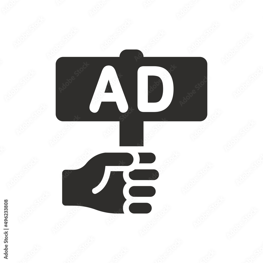 Advertisement hold icon on white background Advertisement hold icon on white background