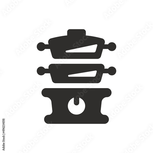 Cooking steamer icon on white background
