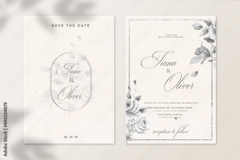 Vintage Wedding Invitation and Save the Date