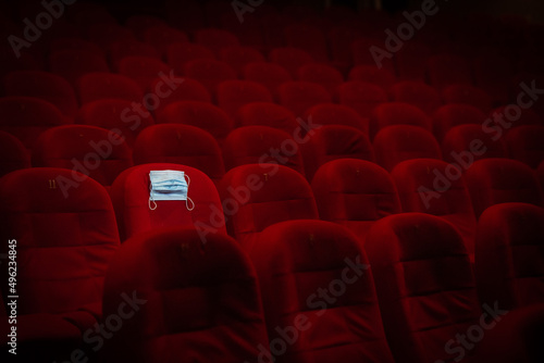 Covid-19, Theater, Performance hall, Cinema hall, empty, deserted during the global Coronavirus pandemic