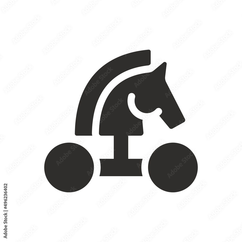 Trojan horse virus icon on white background Trojan horse virus icon on white background