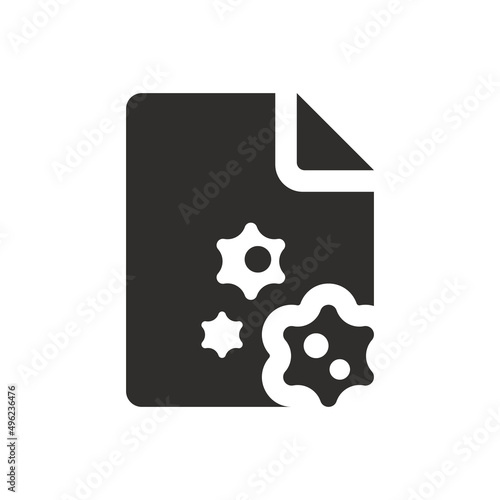 Virus infected file icon on white background