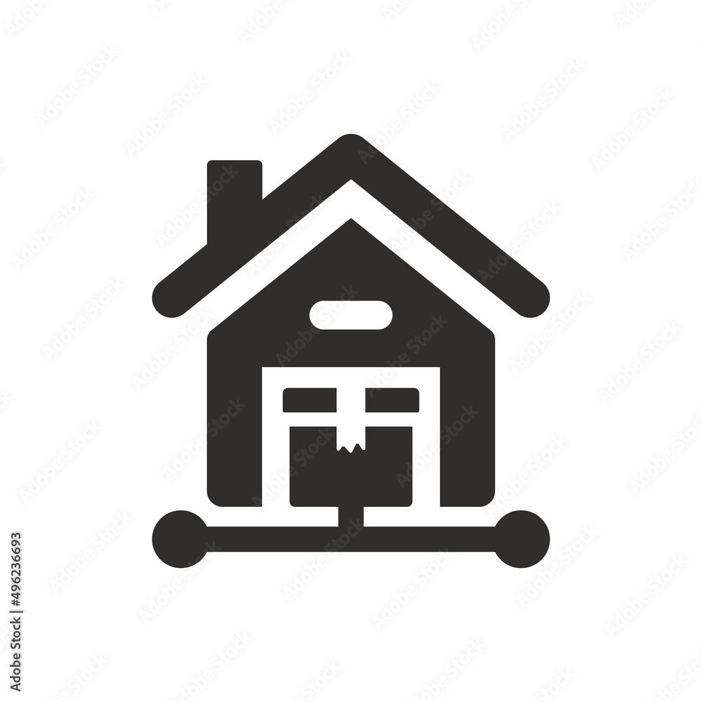 Parcel storage center icon on white background Parcel storage center icon on white background