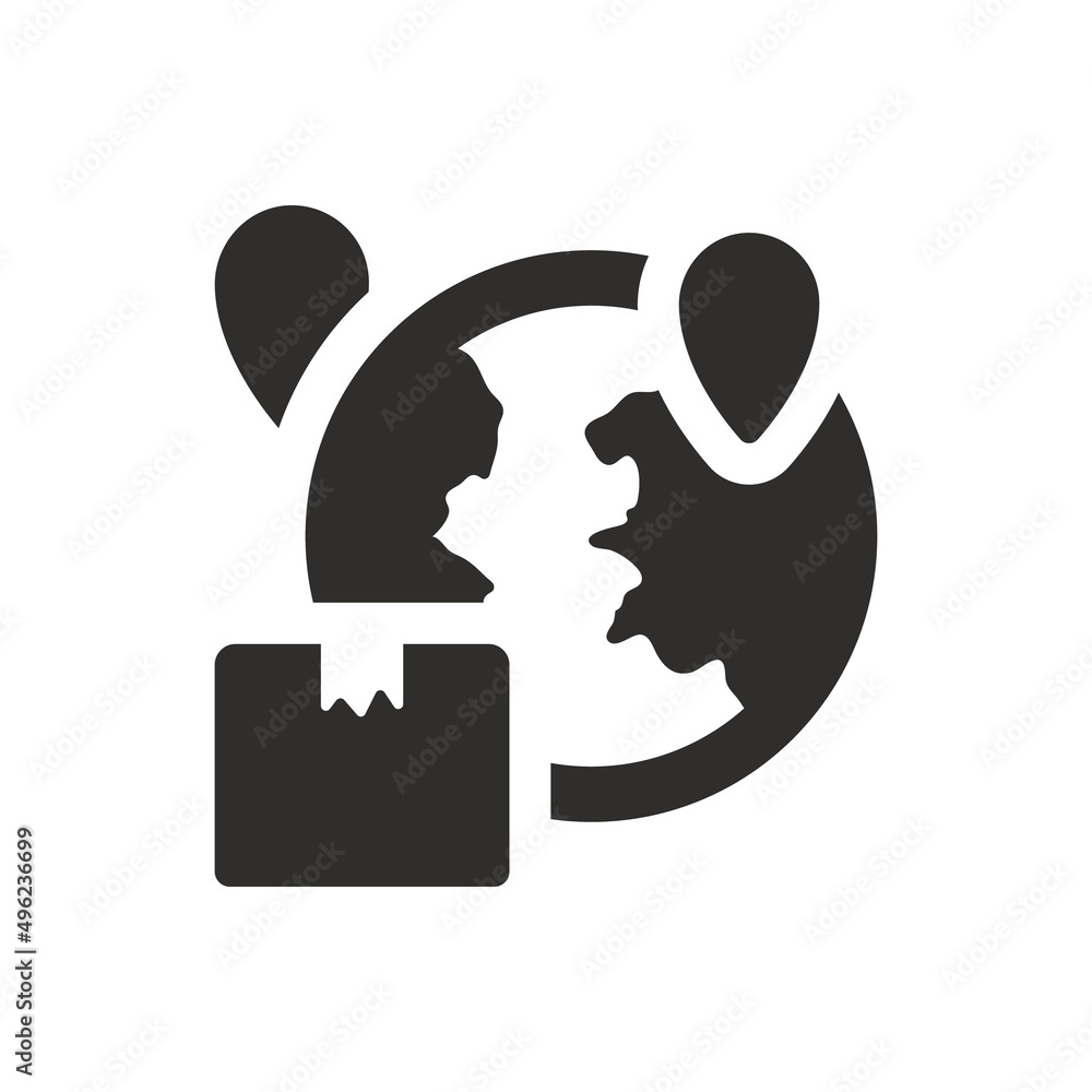 Parcel delivery location icon on white background Parcel delivery location icon on white background