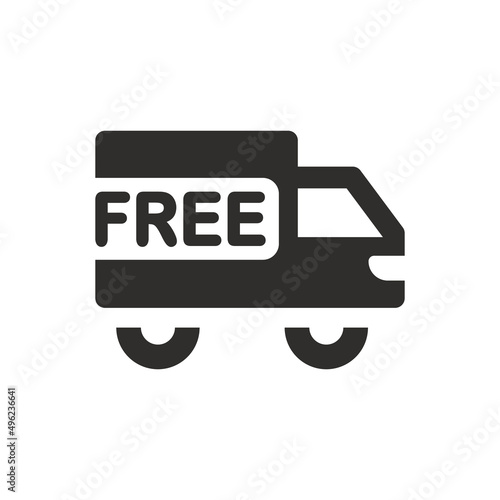 Free shipping icon on white background