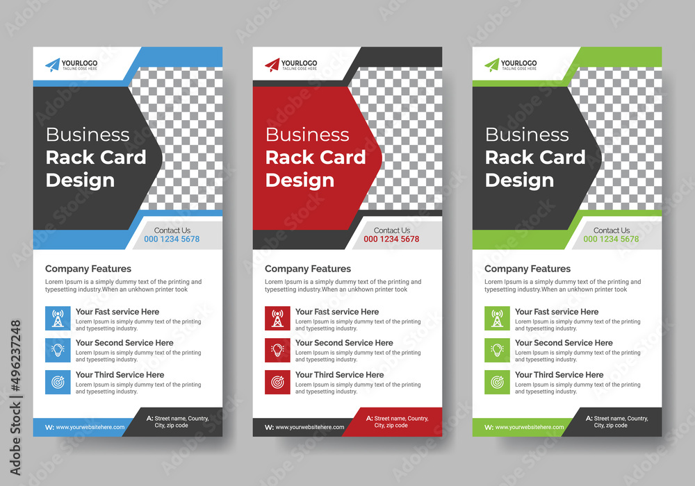 Corporate Professional Business DL Flyer Rack Card Template Design Layout for Office Event Company Multipurpose Use