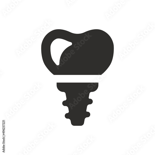 Tooth implant icon on white background