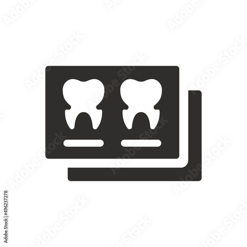 Teeth xray icon on white background