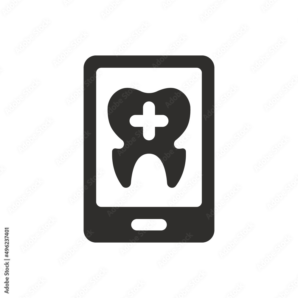 Dental mobile application icon on white background Dental mobile application icon on white background
