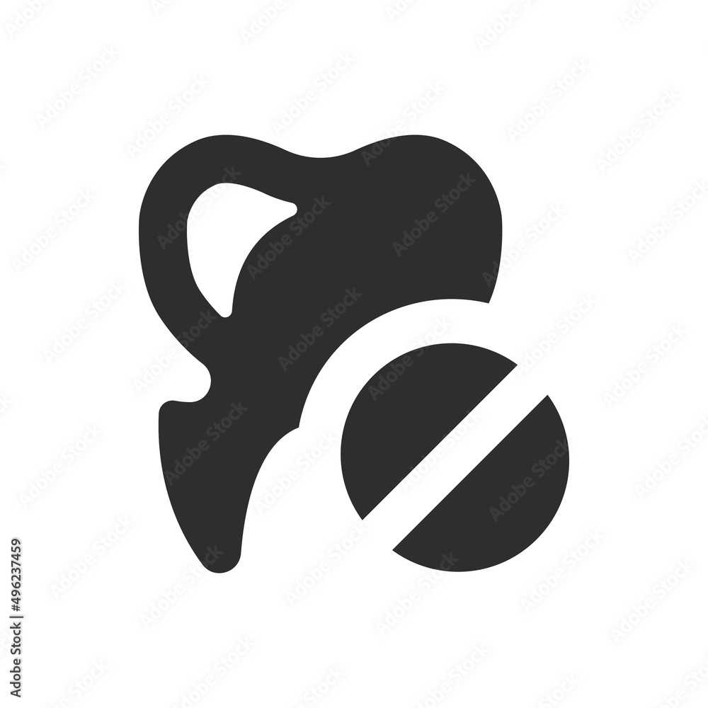 Tooth medicine icon on white background Tooth medicine icon on white background