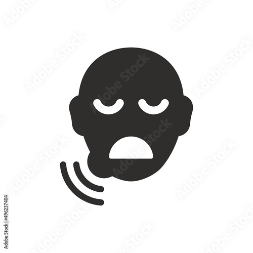 Tooth pain icon on white background