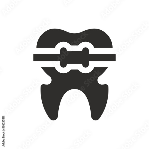 Tooth brace icon on white background