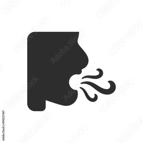 Mouth breath icon on white background