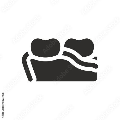 Dental flossing icon on white background