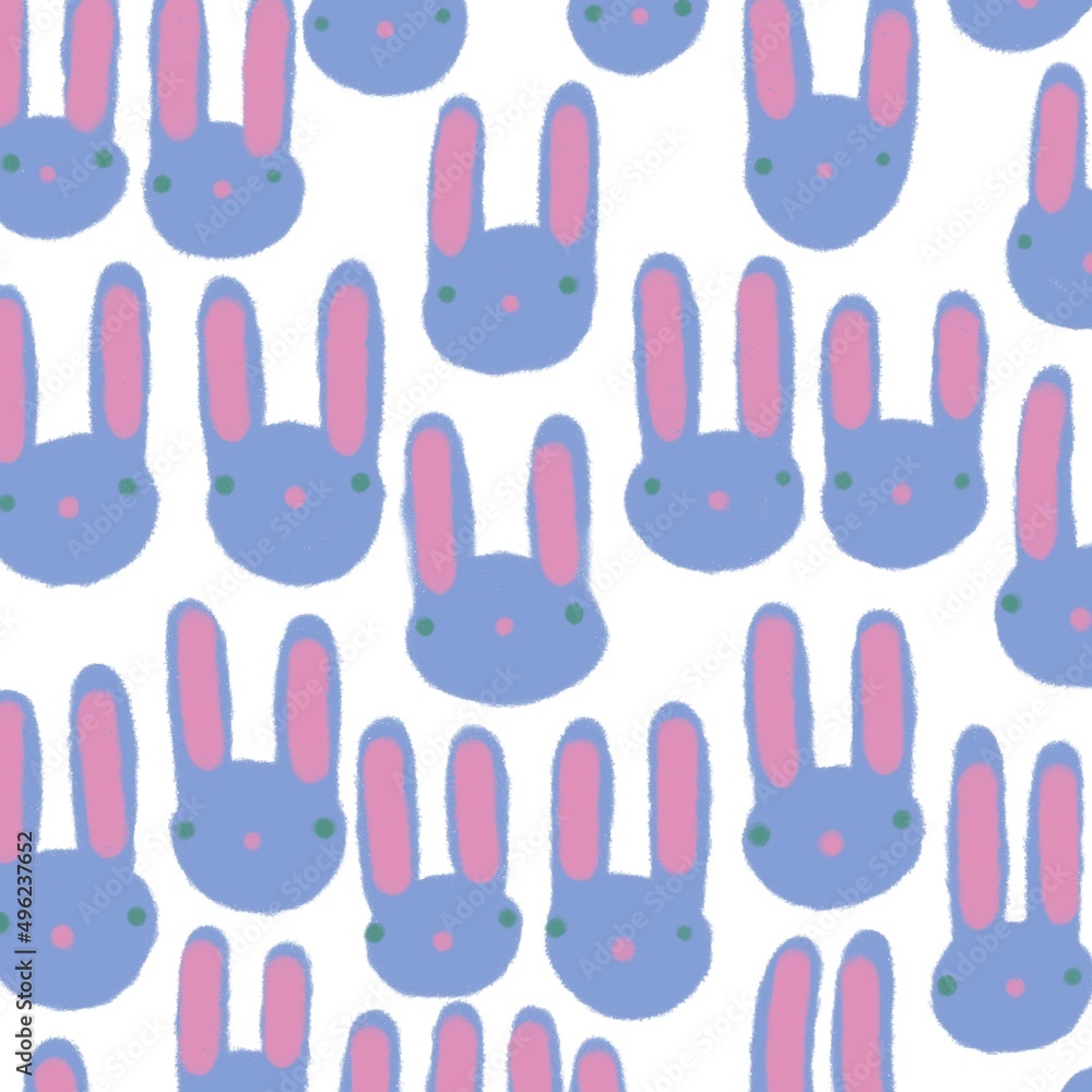 Seamless pattern with blue bunny , with bunny , with Easter bunny ,with animals , colourful nature. Seamless pattern with blue bunny , with bunny , with Easter bunny ,with animals , colourful nature.