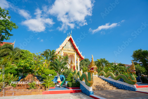 Karon Temple Phuket ,Thailand. The most temple of popular tourism in summer day.