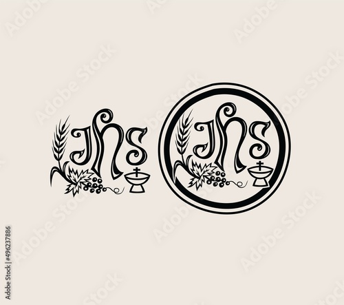 IHS, Holy Manna Ornament, art vector design